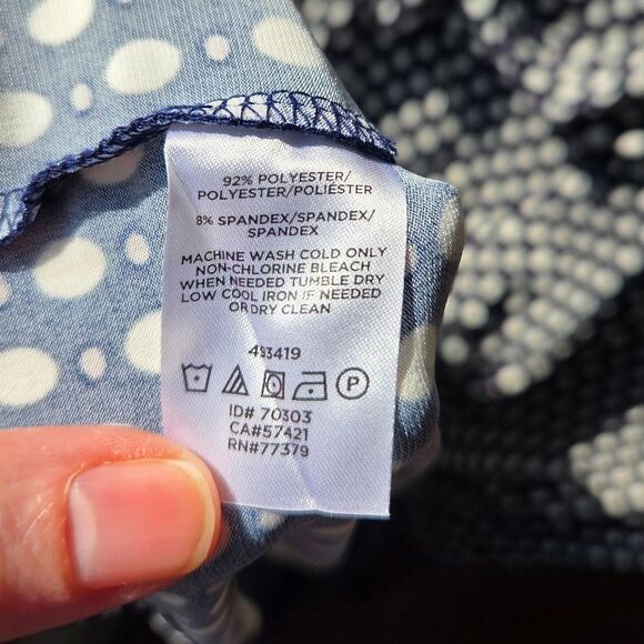 Ann Taylor Factory Navy Polka Dot Midi Dress - Picture 6 of 6